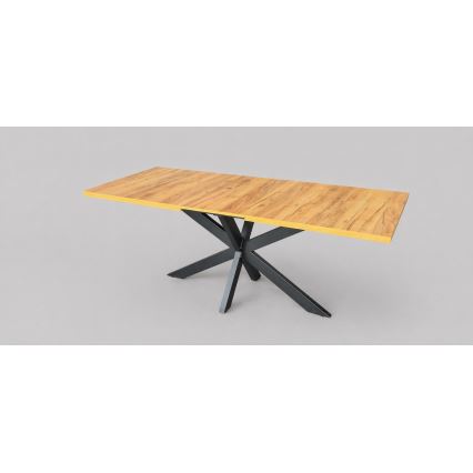 Rozkladací jedálenský stôl SAMLE 150/190x80 cm dub craft/čierna
