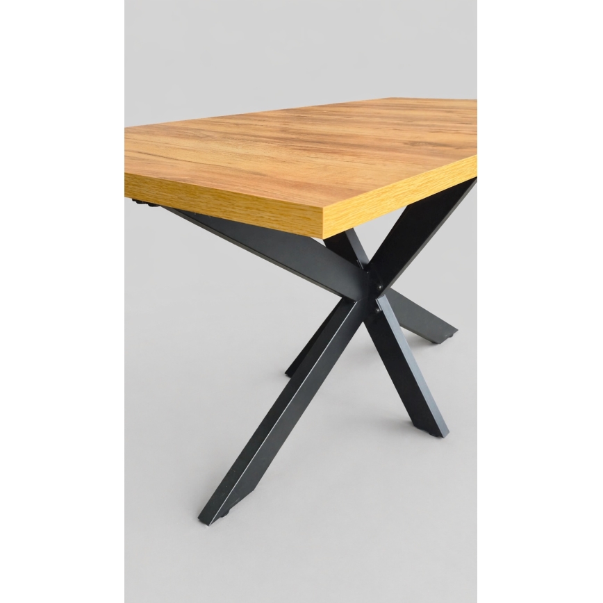 Rozkladací jedálenský stôl SAMLE 150/190x80 cm dub craft/čierna