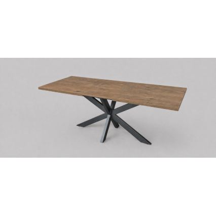 Rozkladací jedálenský stôl SAMLE 150/190x80 cm dub Lefkas/čierna