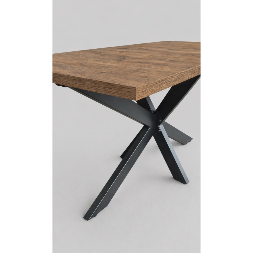 Rozkladací jedálenský stôl SAMLE 150/190x80 cm dub Lefkas/čierna