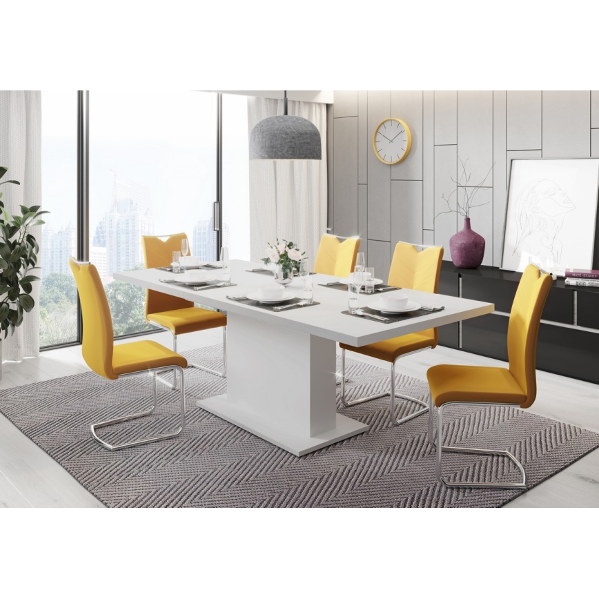 Rozkladací jedálenský stôl STRAP biely