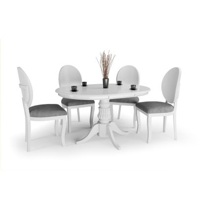 Rozkladací jedálenský stôl WILLIAM 75x124 cm biela