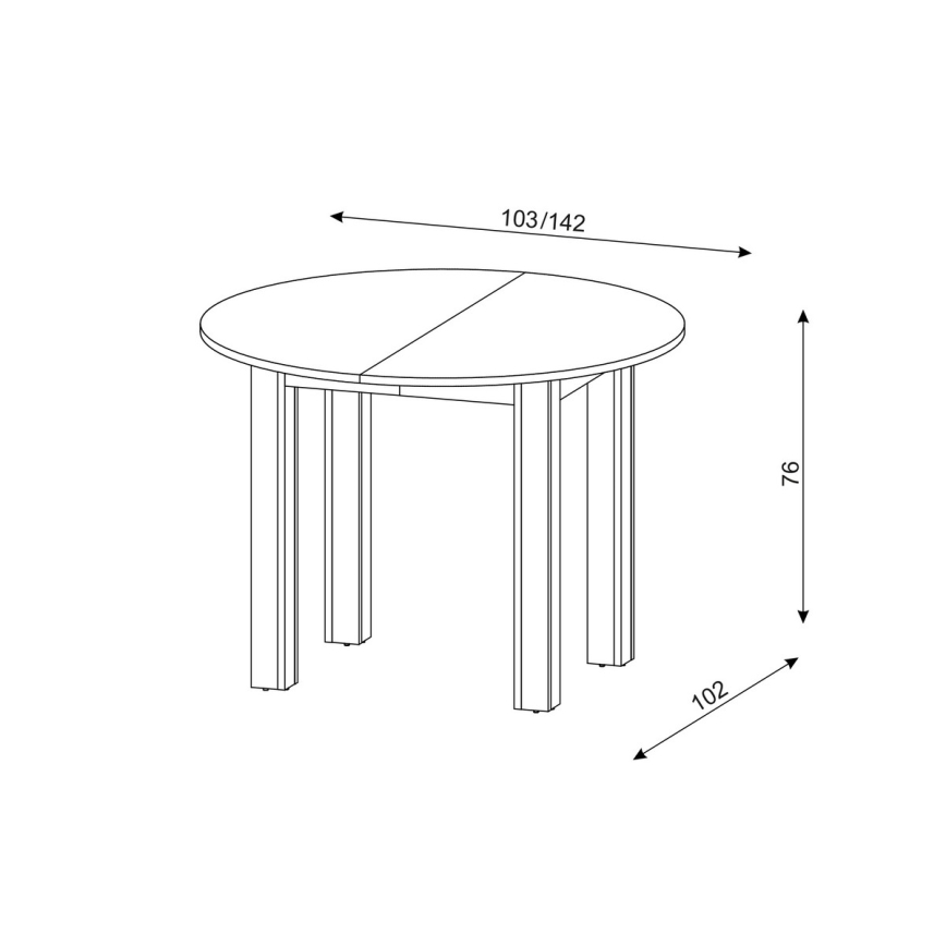 Rozkladací jedálenský stôl WILY dub artisan/čierna