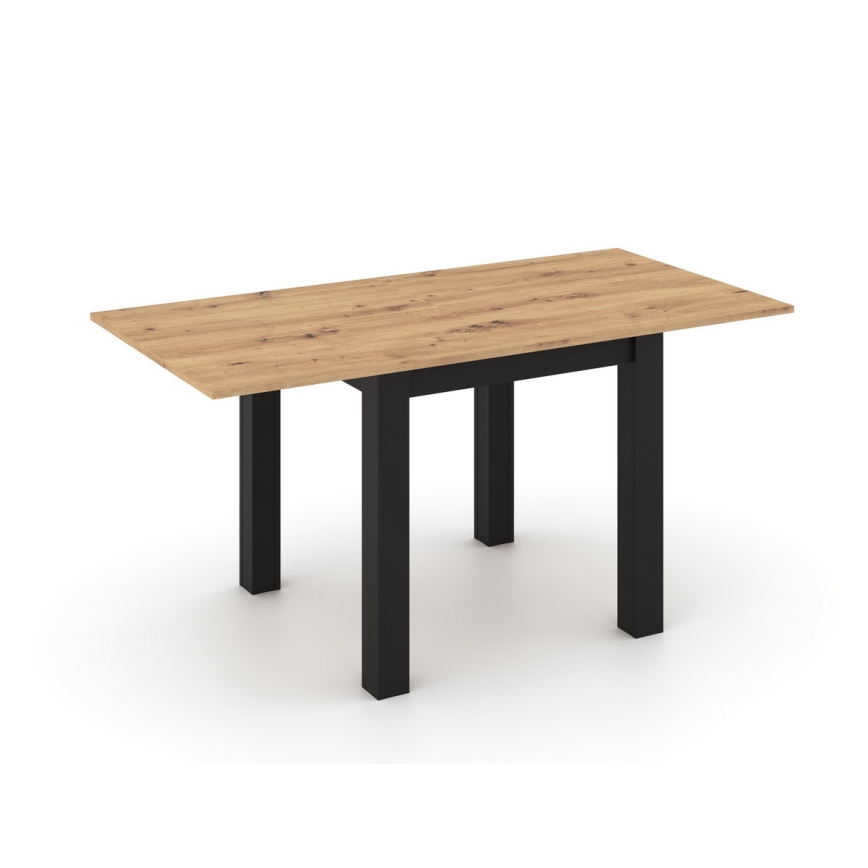 Rozkladací jedálenský stôl ZARO 80/160x80 cm dub artisan/čierna