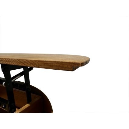 Rozkladací konferenčný stôl so zdvíhacou doskou PURE, priemer 80 cm, dub/čierna