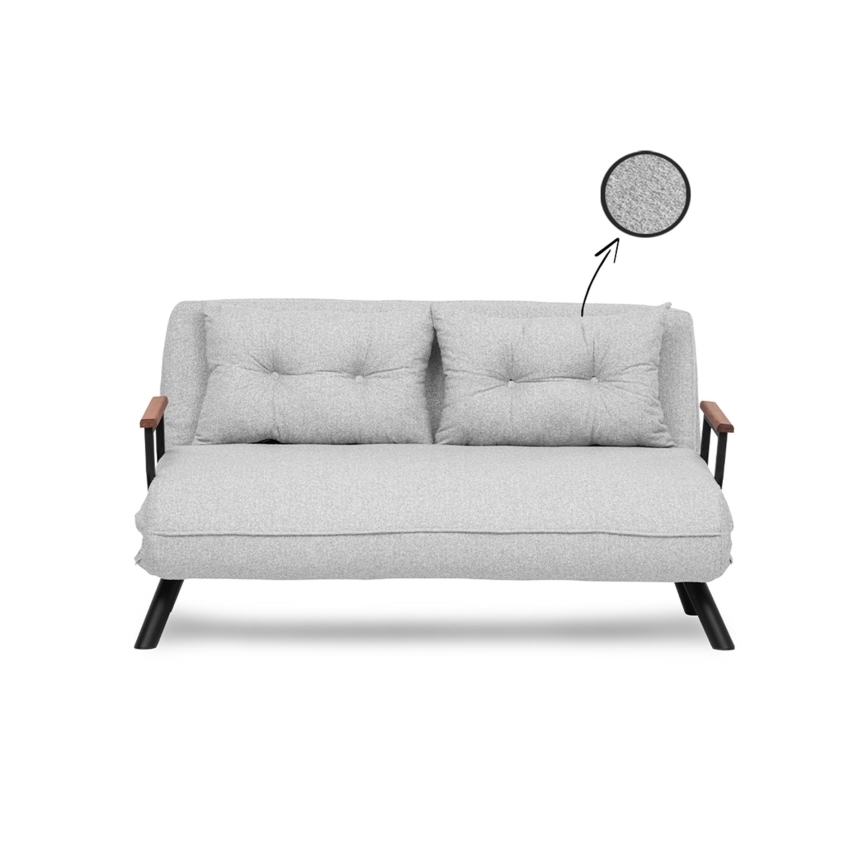 Rozkladacia dvojmiestná pohovka QIRA, sivá