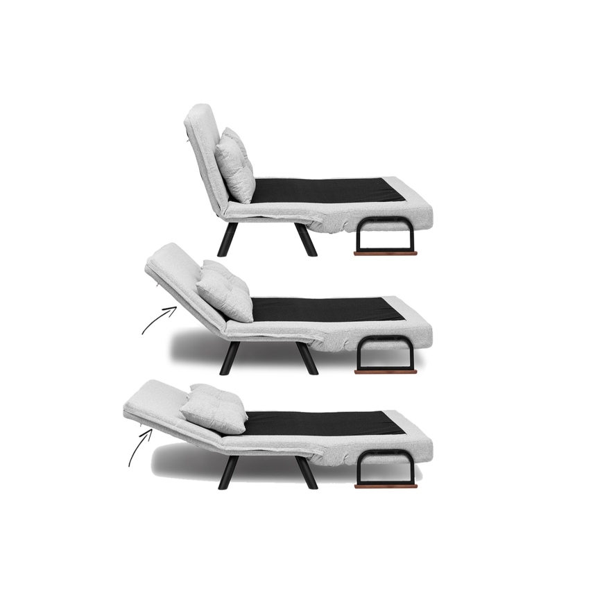 Rozkladacia dvojmiestná pohovka QIRA, sivá