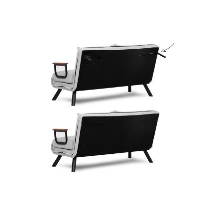 Rozkladacia dvojmiestná pohovka QIRA, sivá