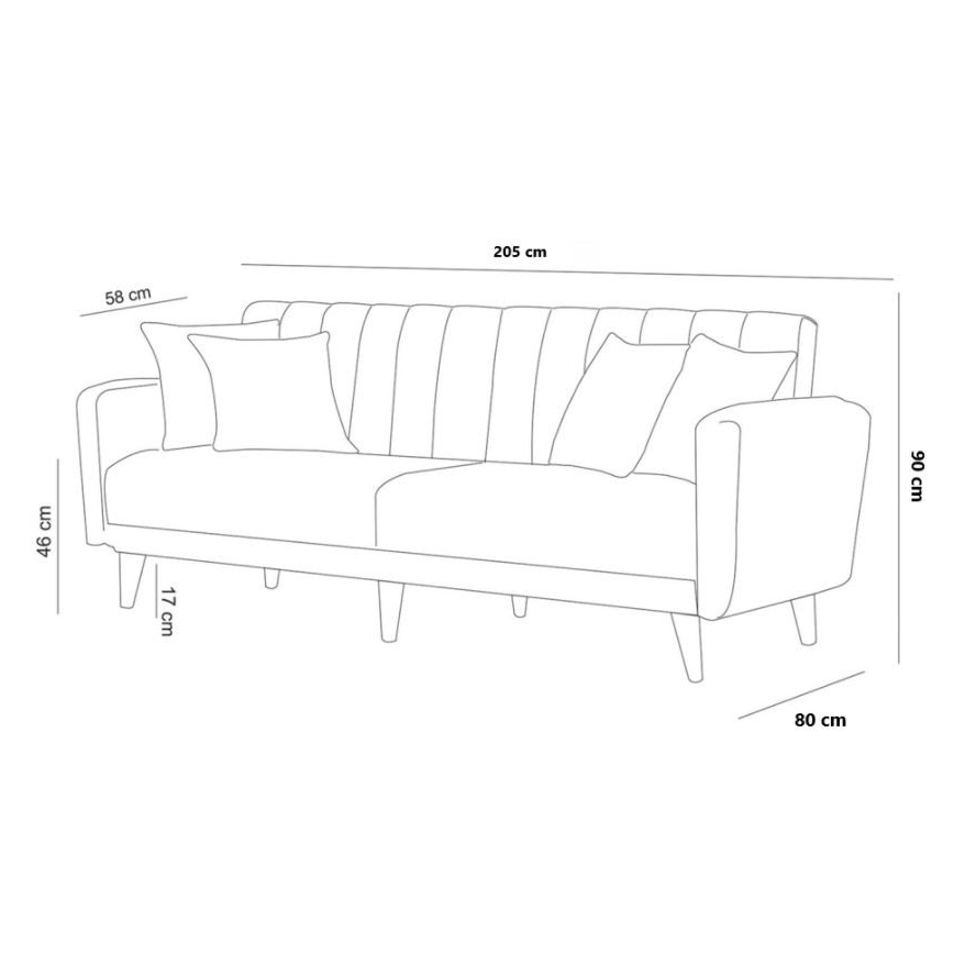 Rozkladacia dvojmiestná sedačka KITO sivá