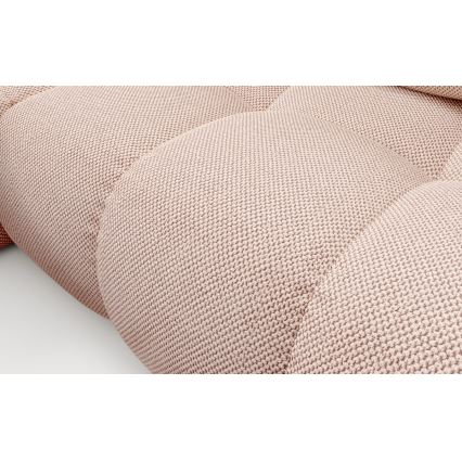 Rozkladacia rohová čalúnená sedacia súprava do tvaru L s úložným priestorom ALMADA, ľavé prevedenie, ružová