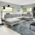 Rozkladacia rohová čalúnená sedacia súprava AVESTA v tvare U, sivá, s úložným priestorom