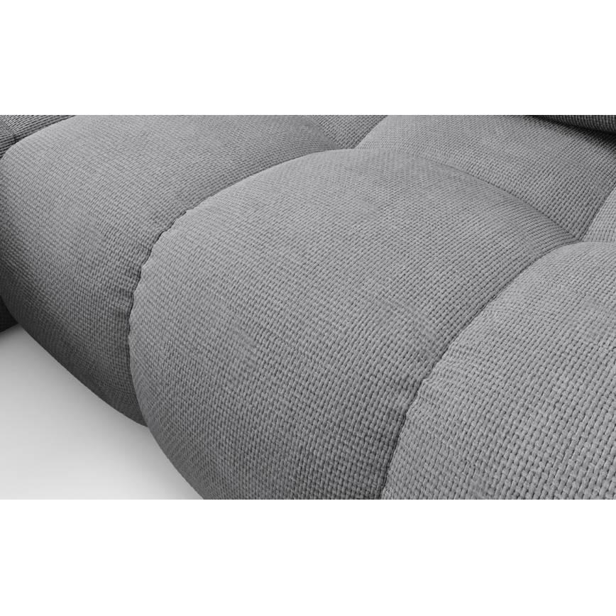 Rozkladacia ľavá rohová čalúnená sedacia súprava do tvaru L s úložným priestorom ALMADA sivá