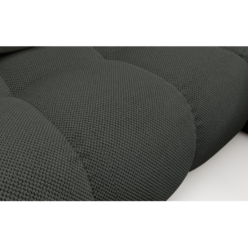 Rozkladacia rohová čalúnená sedacia súprava ALMADA, pravá, v tvare L, s úložným priestorom, antracit