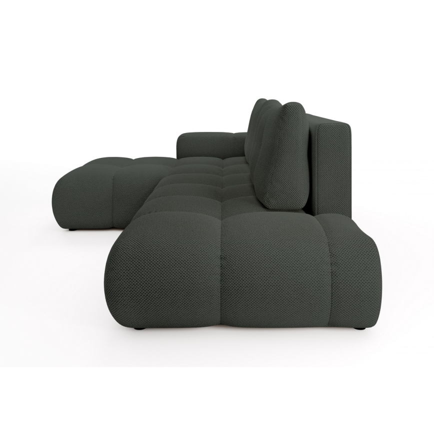 Rozkladacia rohová čalúnená sedacia súprava do tvaru L s úložným priestorom ALMADA, ľavá, antracit