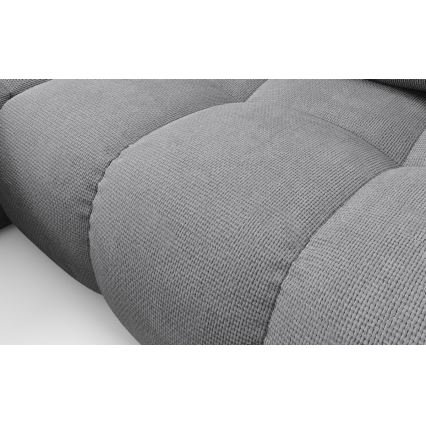 Rozkladacia rohová čalúnená sedacia súprava s úložným priestorom do tvaru L ALMADA ľavá sivá