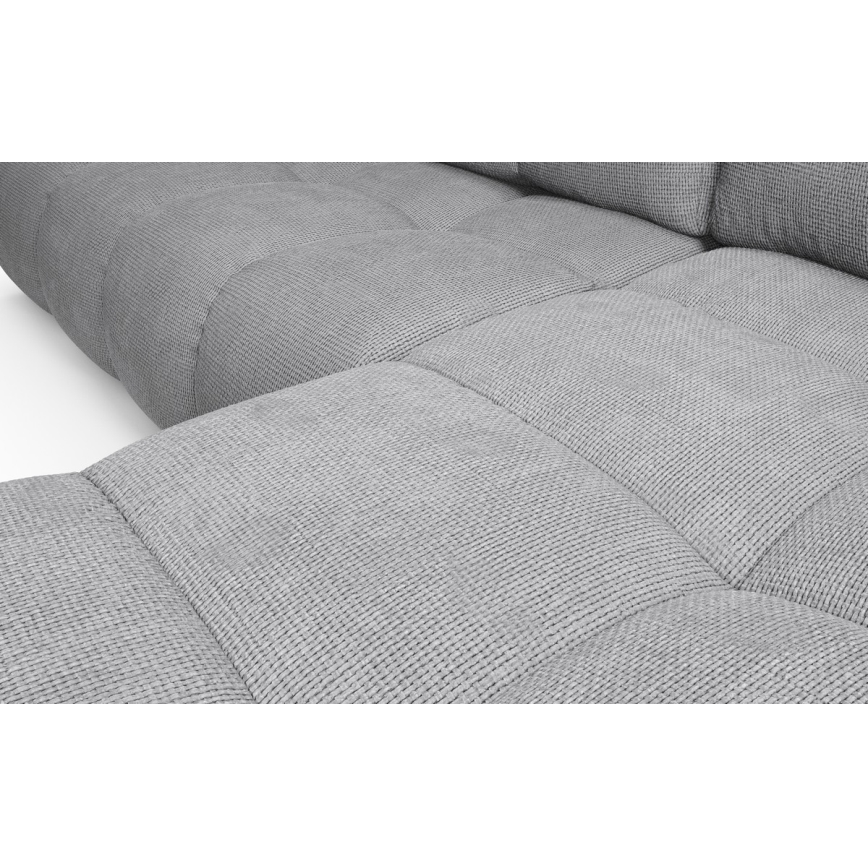 Rozkladacia rohová čalúnená sedacia súprava do tvaru L ALMADA pravá sivá