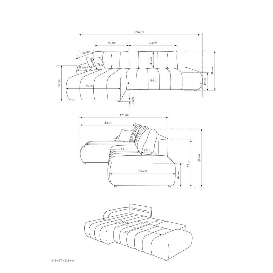 Rozkladacia rohová sedacia súprava do tvaru L DESIO, ľavá, béžová, s úložným priestorom