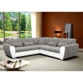 Rozkladacia rohová sedacia súprava s úložným priestorom do L VISEU ľavá sivá/biela
