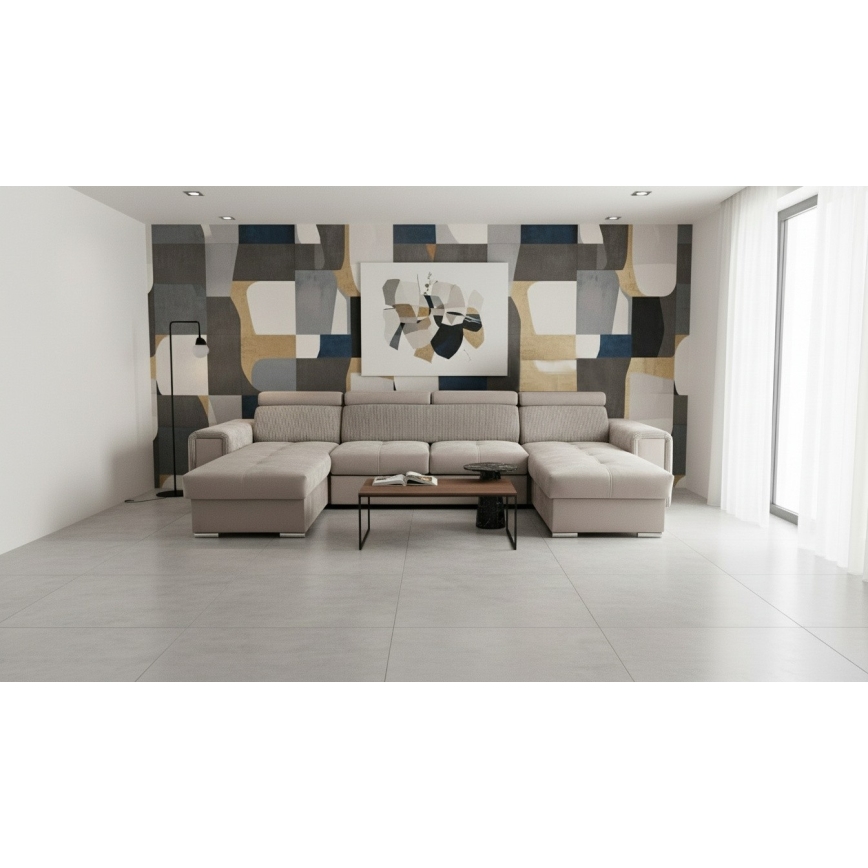 Rohová sedačka je zobrazená s rozmermi: 324 x 183 cm. Sedačka je hnedá, má rozsiahle operadlá a je doplnená o rozmery jednotlivých častí sedačky v centimetroch.