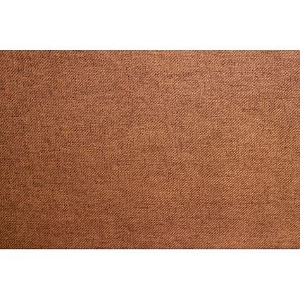 Hnedohnedá rohová rozkladacia sedačka s úložným priestorom je zobrazená na bielom pozadí. Rozmery: 255 cm a 130 cm.