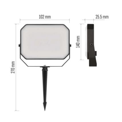 LED RGBIC Stmievateľný vonkajší reflektor GoSmart - rozšírenie LED/4W/230V 3000-6500K IP65 Wi-Fi Tuya