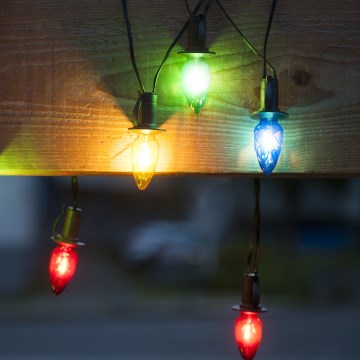 Rozšíriteľná vonkajšia LED girlanda CONE FILAMENT 20xE10 14m farebná/teplá biela IP44, Vyrobené v EÚ