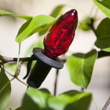 Rozšíriteľný LED vonkajší svetelný reťazec CONE FILAMENT 20xE10, 14 m, farebný / teplá biela, IP44, Vyrobené v ČR