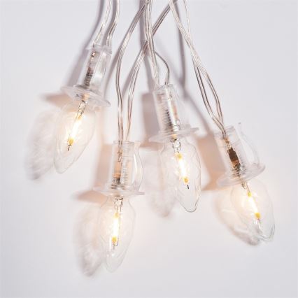 Rozširovacia LED vonkajšie vianočná reťaz CONE FILAMENT 20xE10 14m číra/teplá biela IP44, Vyrobené v EÚ