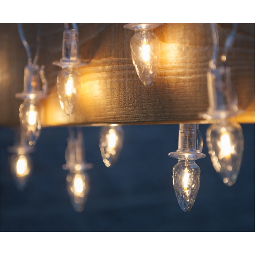 Rozširovacia LED vonkajšie vianočná reťaz CONE FILAMENT 20xE10 14m číra/teplá biela IP44, Vyrobené v EÚ