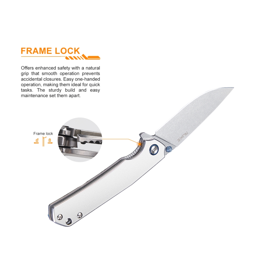 Ruike RUP801SF - Zatvárací vreckový nôž 20 cm strieborná