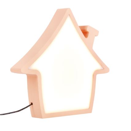 Ružová LED stolná lampa pre deti HOUSE LED/10W/230V