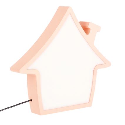 Ružová LED stolná lampa pre deti HOUSE LED/10W/230V