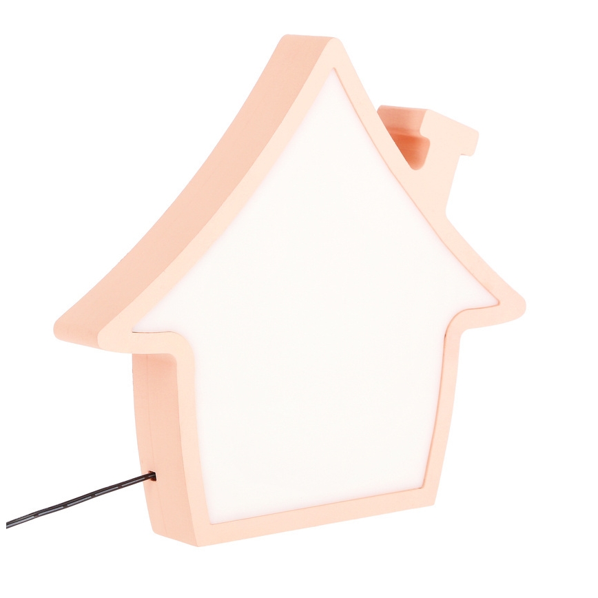 Ružová LED stolná lampa pre deti HOUSE LED/10W/230V
