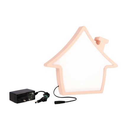 Ružová LED stolná lampa pre deti HOUSE LED/10W/230V