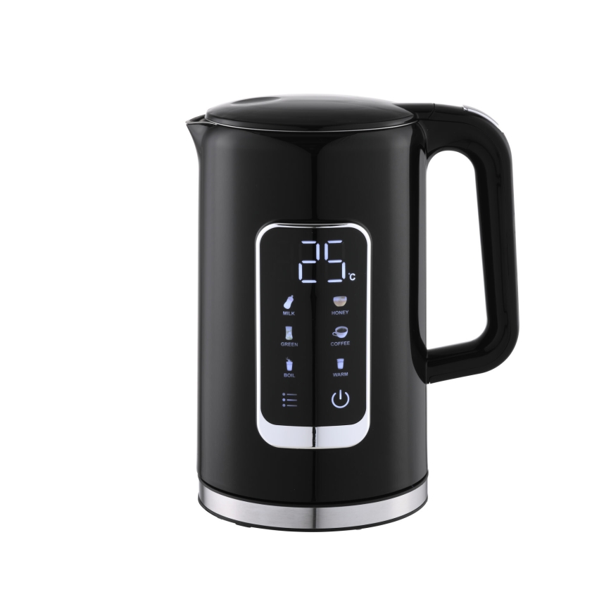 Rýchlovarná kanvica s LCD displejom 1,7 l 2200W/230V čierna + cestovný hrnček 450 ml
