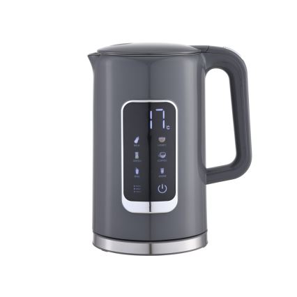 Rýchlovarná kanvica s LCD displejom 1,7 l 2200W/230V šedá + cestovný hrnček 450 ml