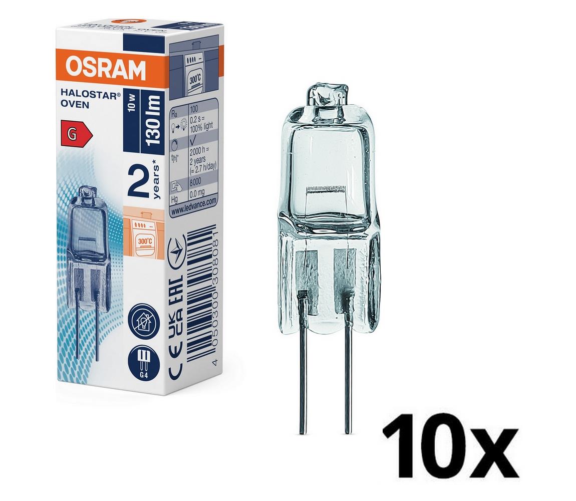 Sada 10 ks halogénových žiaroviek do rúry HALOSTAR G4/10W/12V 2700K - Osram 8590828004967