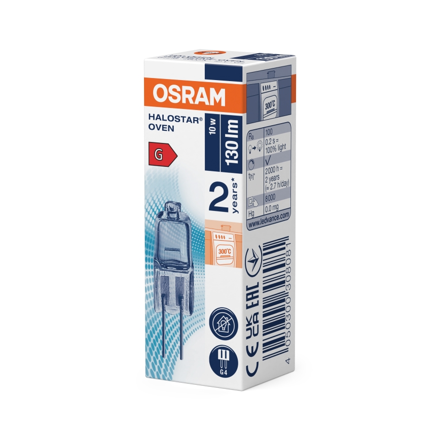 Sada 10 ks halogénových žiaroviek do rúry HALOSTAR G4/10W/12V 2700K - Osram