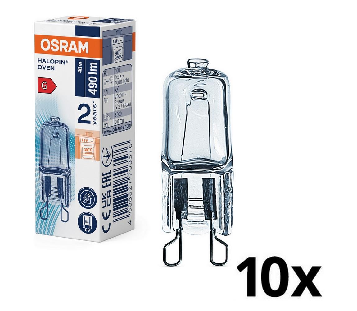 SADA 10x Žiaroviek do rúry HALOPIN G9/40W/230V 2700K - Osram 8590828004943