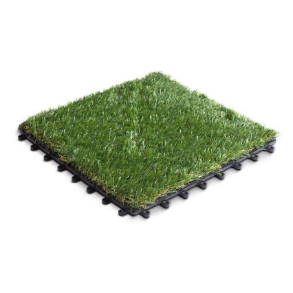 Sada 11 ks umelého trávnika 30x30 cm, výška vlákna 20 mm, zelená