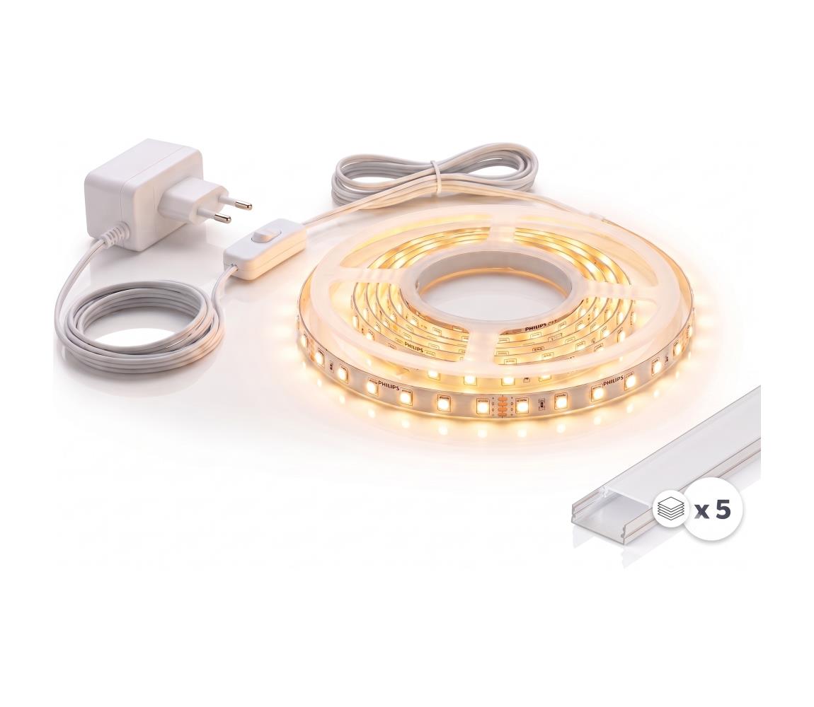 SmartLED SADA 1x LED pás MYLIVING LIGHTSTRIP LED/22W/230V 5 m + 5x vstavaný profil 1 m 5xSD0103+1xP2022