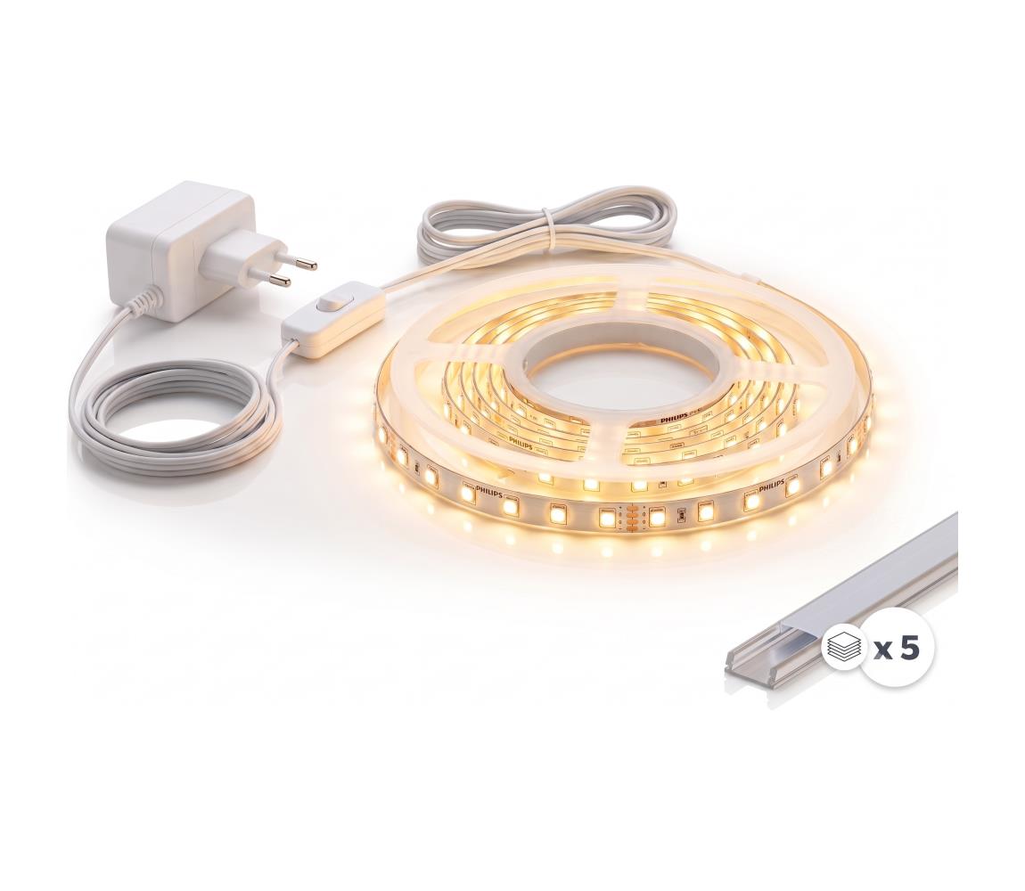 SmartLED SADA 1x LED pás MYLIVING LIGHTSTRIP LED/22W/230V 5 m + 5x zapustený profil 1 m 5xSD0028+1xP2022
