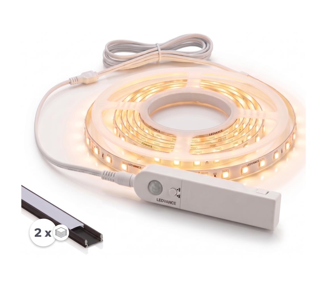 SmartLED SADA 1x LED pás so senzorom FLEX LED/3,6 W/4xAA, 2 m + 2x zapustený profil 1 m 2xSD0029+1xP227986