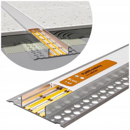 SADA 1x LED pás s pohybovým senzorom FLEX LED/3,6W/4xAA 2 m + 2x zabudovateľný profil 1 m strieborná/biela