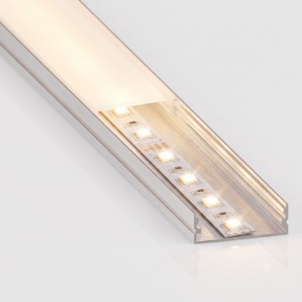 SADA 1x LED pás s pohybovým senzorom FLEX LED/3,6W/4xAA 2 m + 2x vstavaný profil 1 m strieborná/biela