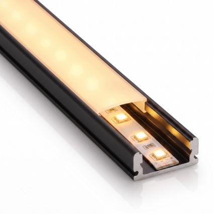 SADA 1x LED pás MYLIVING LIGHTSTRIP LED/22W/230V 5 m + 5x zapustených profilov 1 m čierna/biela