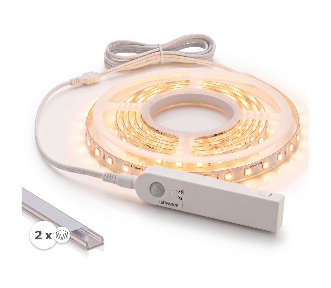SmartLED SADA 1x LED pásik so senzorom FLEX LED/3,6W/4xAA 2 m + 2x zabudovateľný profil 1 m 2xSD0028+1xP227986