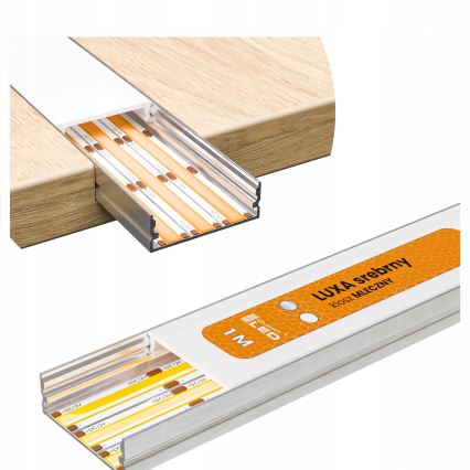 SADA 1x stmievateľný LED RGBW pás NEO LITE MUSIC LED/24W/230V 5 m IP65 Wi-Fi Tuya + 5x zapustený profil 1 m strieborná/biela + diaľkové ovládanie