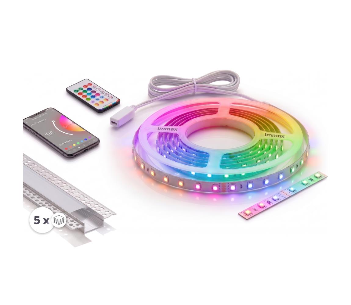 SmartLED SADA 1x LED RGBW pás NEO LITE LED/24W/230V 5 m IP65 Wi-Fi + 5x profil 1 m + DO 5xSD0106+1xIM0834