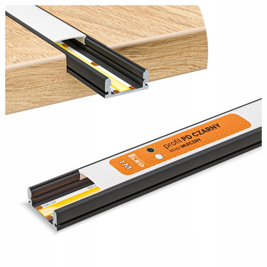 SADA 1x LED RGBW stmievateľný pás DIGITAL LED/9,6W/230V 3 m + 3x zapustený profil 1 m čierna/biela + diaľkové ovládanie